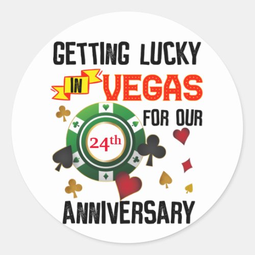 Las Vegas Wedding Anniversary Couple Matching Trip Classic Round Sticker