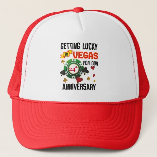 Las Vegas Wedding Anniversary Couple Matching Trip Trucker Hat