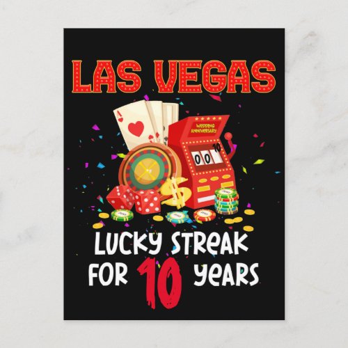 Las Vegas Wedding Anniversary Lucky Couple  Postcard