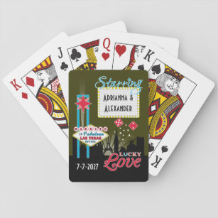 Las Vegas theme wedding party favor playing cards