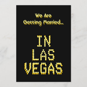 Las Vegas Wedding. Black and Golden Yellow. Custom Invitation