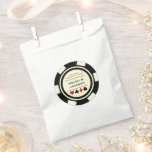 Las Vegas Wedding Black and White Poker Chip Favor Bag<br><div class="desc">Dazzle your guests with these black,  white and red poker chip Las Vegas favor bags. These are perfect for offering candy and cookie favors at the reception.</div>