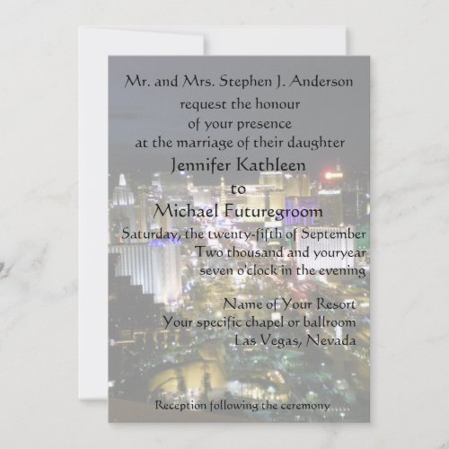 Las Vegas Wedding Boulevard View Custom Announcement