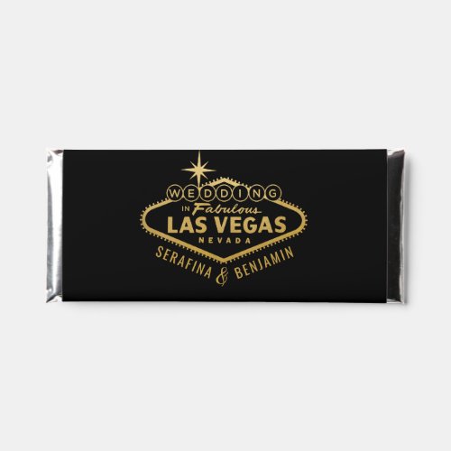 Las Vegas Wedding Bridal Shower Gold Black Hershey Bar Favors