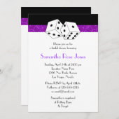 Las Vegas Wedding Bridal Shower Purple Dice Theme Invitation (Front/Back)