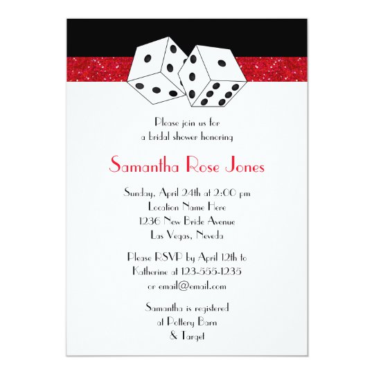 Las Vegas Themed Bridal Shower Invitations 2