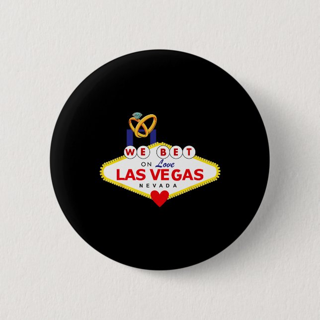 Las Vegas Wedding Bride Groom Matching Shower Hone Button (Front)