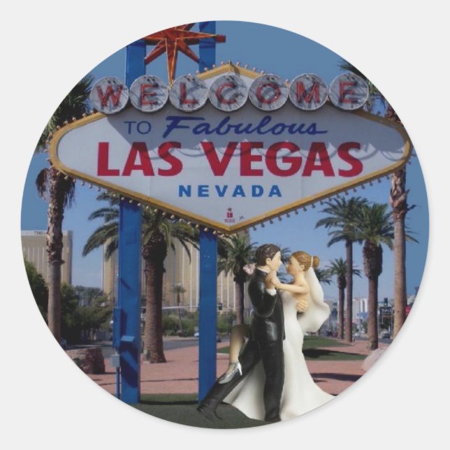 Las Vegas Wedding Bride & Groom Sticker (Front)