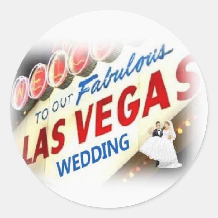 Las Vegas Wedding Bride & Groom Sticker