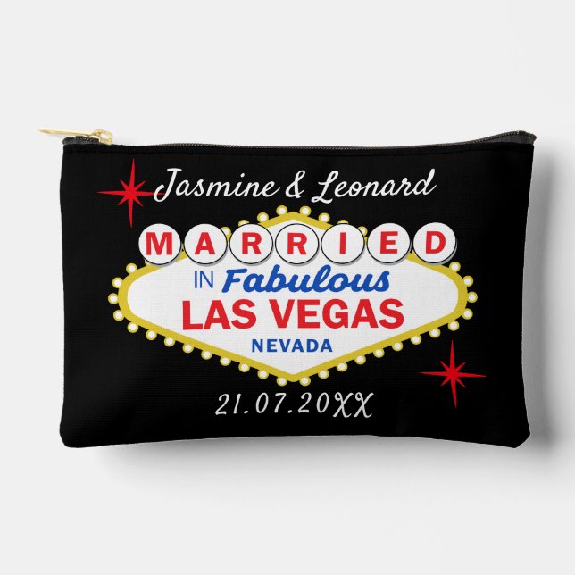 Las Vegas Wedding Bride Toiletries Accessory Pouch (Front)