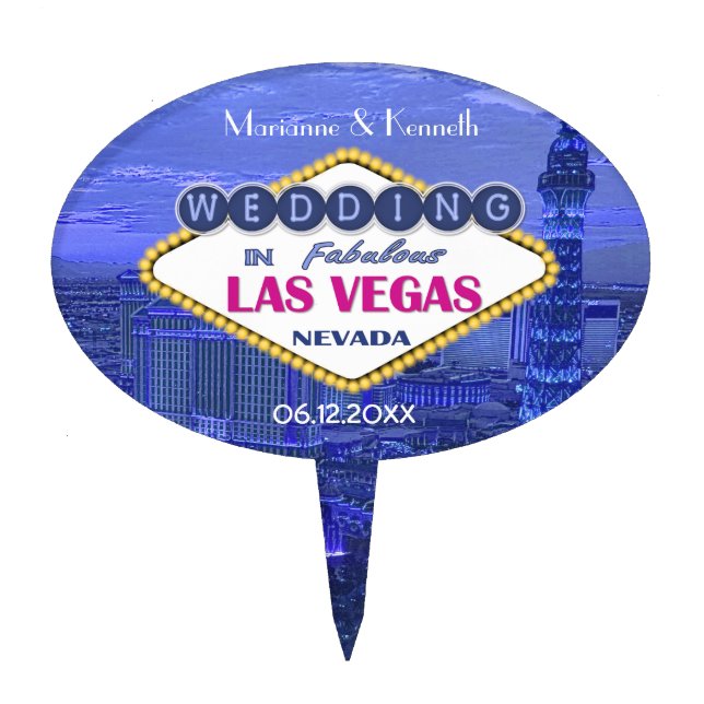 Las Vegas Wedding Cake Topper (Front)