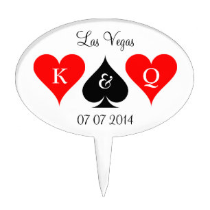 Las Vegas wedding cakepick Monogram cake topper