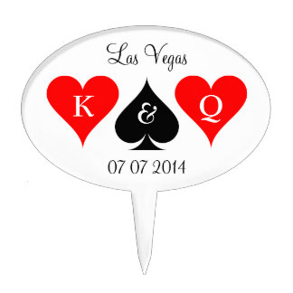 Las Vegas wedding cakepick | Monogram cake topper