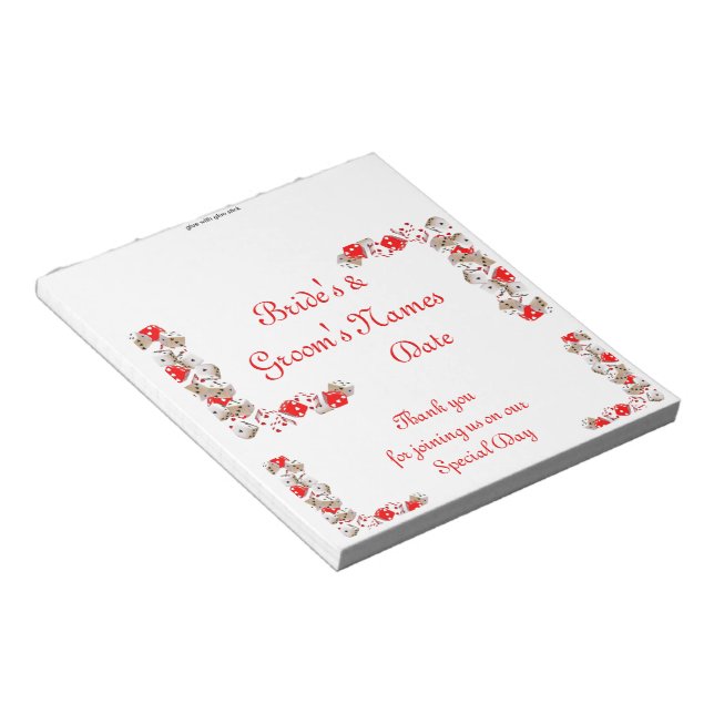 Las Vegas Wedding Candy Bar Wrapper Party Favor Notepad (Angled)
