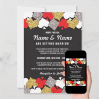 Destiny Las Vegas Casino Party Faux Gold Glitter Invitation, Zazzle