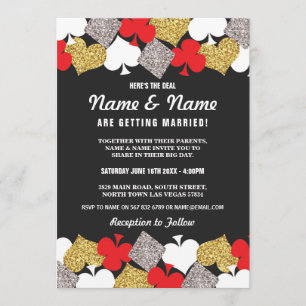 Las Vegas Wedding Casino Royale Party Cards Invite