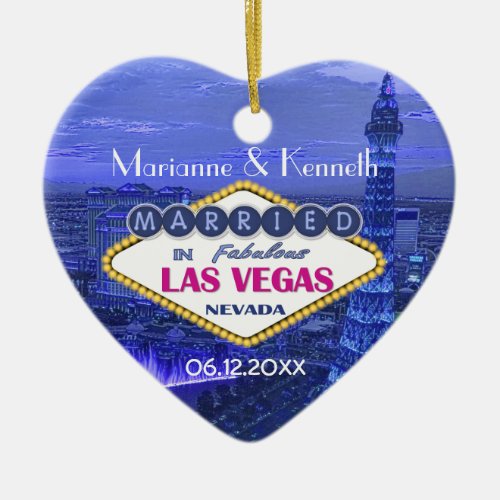 Las Vegas Wedding Ceramic Ornament