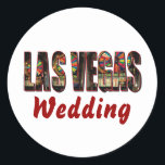 Las Vegas Wedding Classic Round Sticker<br><div class="desc">Las Vegas Wedding Design</div>