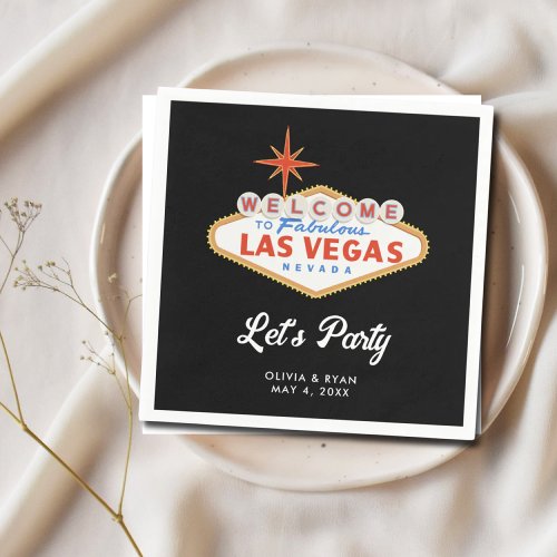 Las Vegas Wedding Cocktail Hour Napkins
