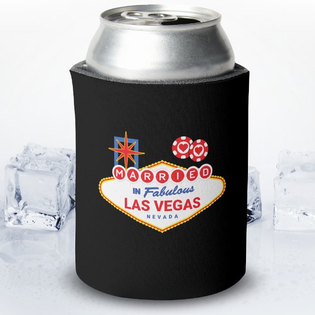 Las Vegas Wedding - Couple Married in Las Vegas Can Cooler (Creator Uploaded)