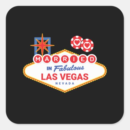 Las Vegas Wedding _ Couple Married in Las Vegas Square Sticker