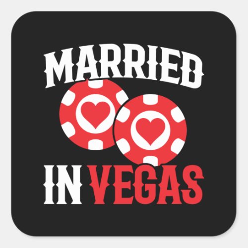 Las Vegas Wedding _ Couple Married In Vegas Square Sticker