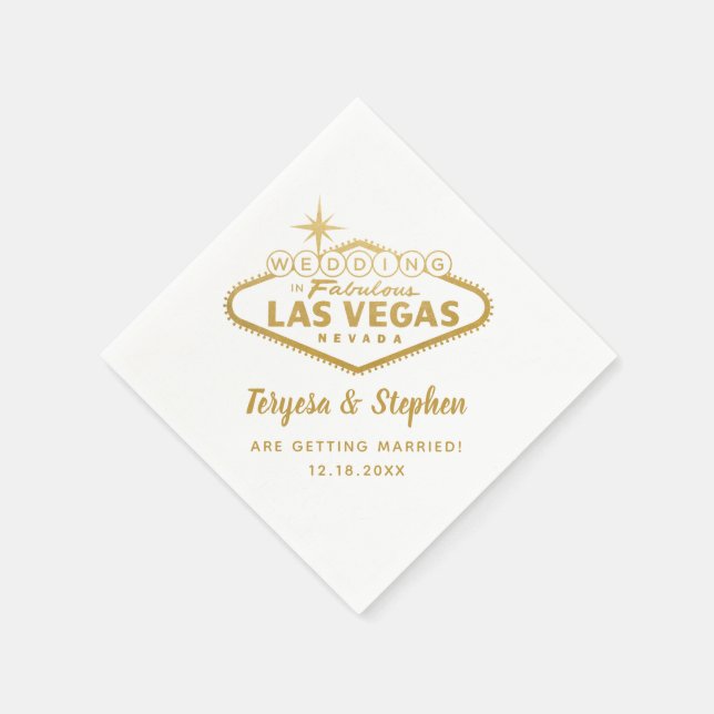 Las Vegas Wedding Custom Napkins (Corner)
