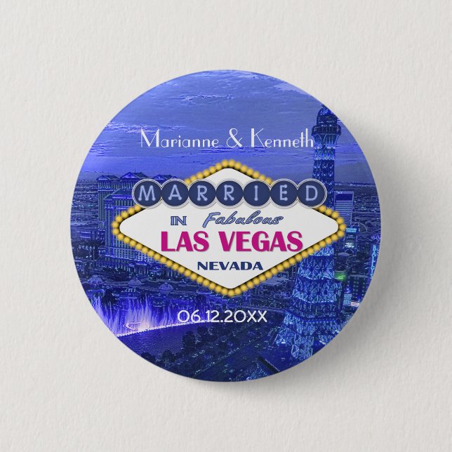 Las Vegas Wedding - Customize Pinback Button (Front)