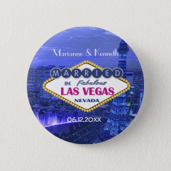 Las Vegas Wedding - Customize Pinback Button by SpiceTree_Weddings at Zazzle
