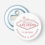 Las Vegas Wedding Date Favor Magnetic Pink Bottle Opener<br><div class="desc">A fun and useful favor or bridal party gift for a Las Vegas destination wedding is this rose gold blush pink and white magnetic bottle opener with a custom "wedding in fabulous Las Vegas sign" and personalized couple's names and wedding date. They are affordable and fun keepsakes as well! The...</div>