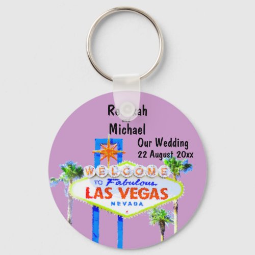 Las Vegas Wedding Date Keychain