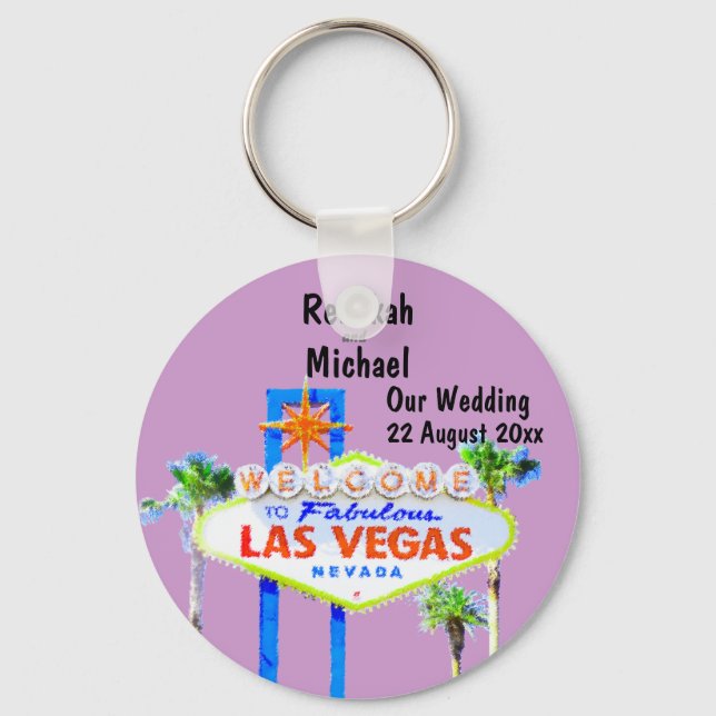 Las Vegas Wedding Date Keychain (Front)