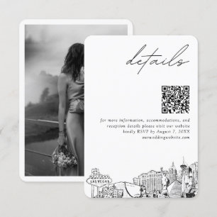 Las Vegas Wedding Details QR Code Small Enclosure Card