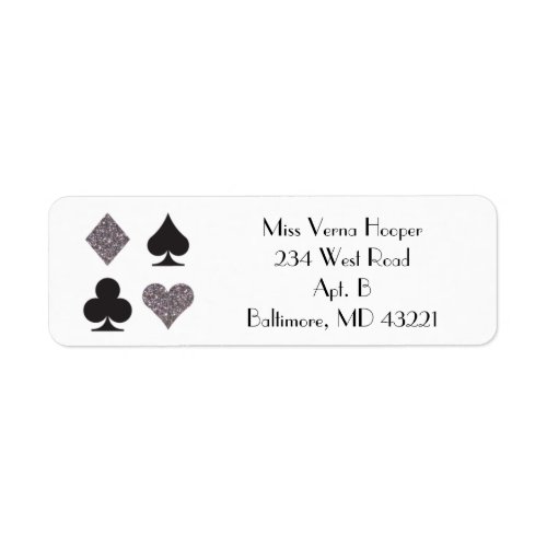 Las Vegas Wedding Faux Platinum Glitter Label