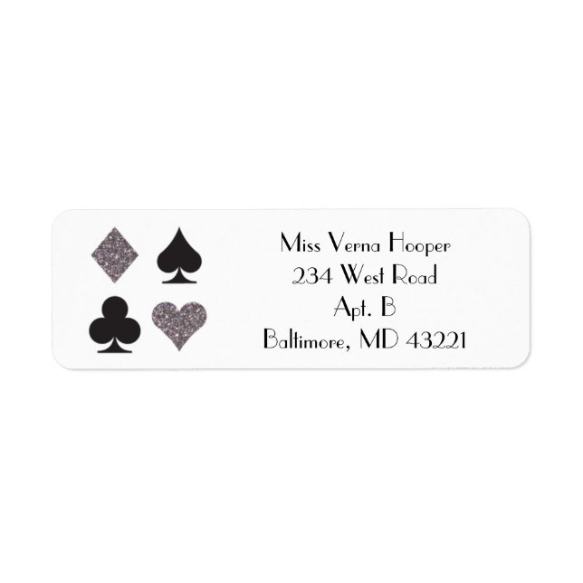 Las Vegas Wedding Faux Platinum Glitter Label (Front)