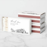 Las Vegas Wedding Favor Custom Thank You Matchboxes<br><div class="desc">Classy Las Vegas skyline custom wedding favor matchboxes. The design showcases a stunning sketch with the ability to customize your names and date. Enter the Zazzle design tool for additional customizations.</div>