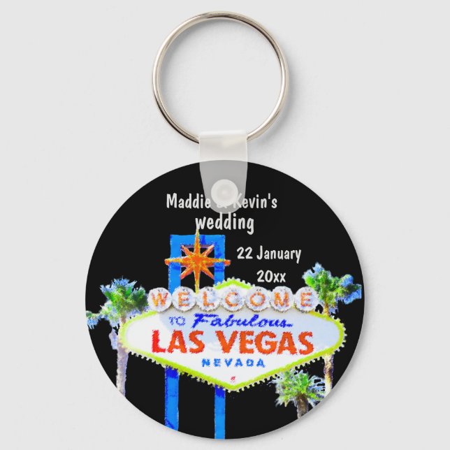 Las Vegas Wedding Favor   Keychain (Front)