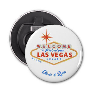 Las Vegas Wedding Favor Magnetic Bottle Opener