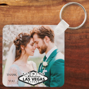 Las Vegas Wedding Favor Photo Thank You Keychain