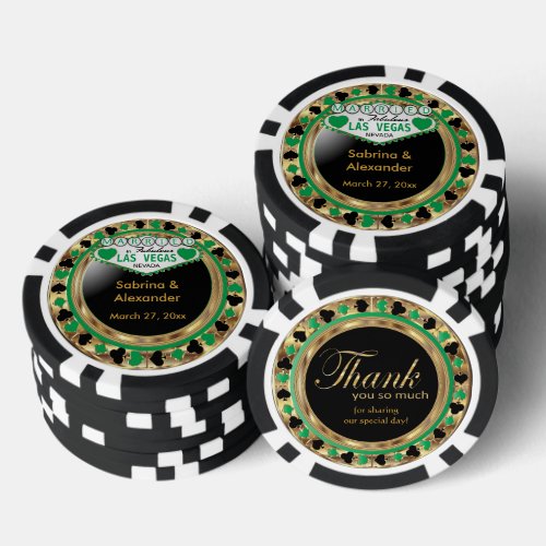 Las Vegas Wedding _ Green _ Personalize Poker Chips
