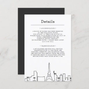 Las Vegas Wedding Guest Details Invitation