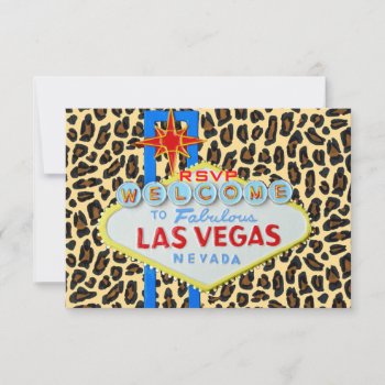 Las Vegas Wedding Guest Rsvp Leopard Print Invitation by Rebecca_Reeder at Zazzle