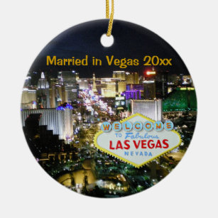 Personalized Las Vegas Nevada with Banner Christmas Ornament