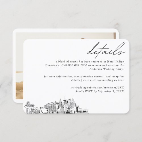 Las Vegas Wedding Hotel Room Block Details Enclosure Card