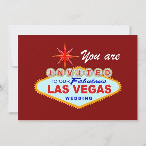Las Vegas Wedding Invitation BURGUNDY