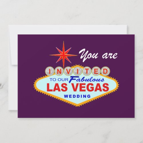 Las Vegas Wedding Invitation PURPLE