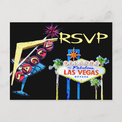 Las Vegas Wedding Invitation RSVP