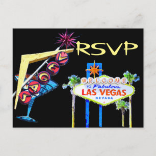 Las Vegas Wedding Invitation RSVP Postcard
