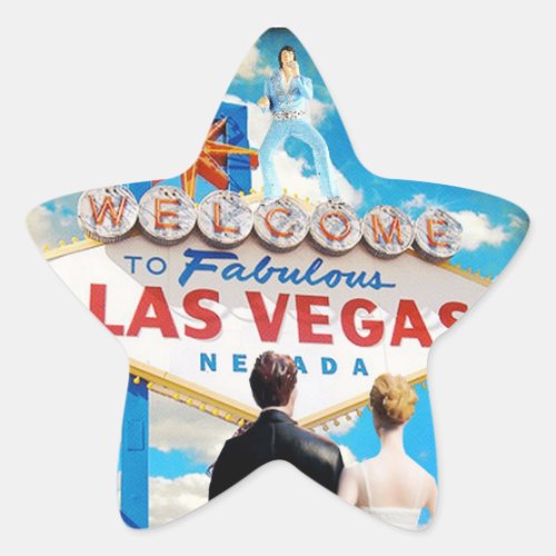 Las Vegas Wedding Invitation Star Sticker