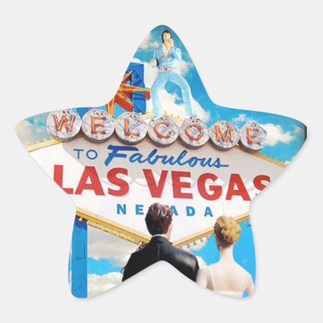 Las Vegas Wedding Invitation Star Sticker (Front)
